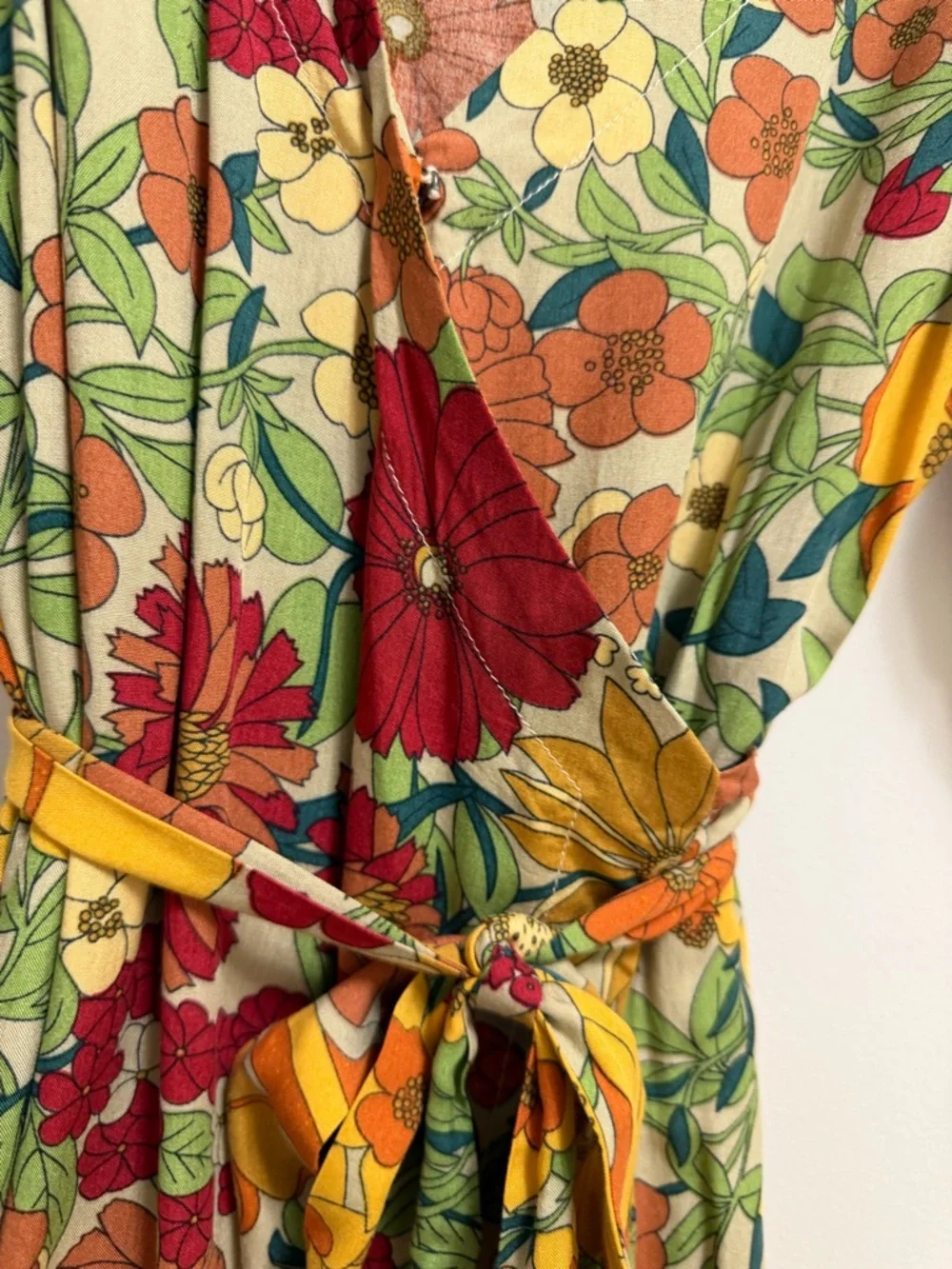 Sophia Wrap Maxi Dress - Gold Vintage Floral - Picture 7 of 11